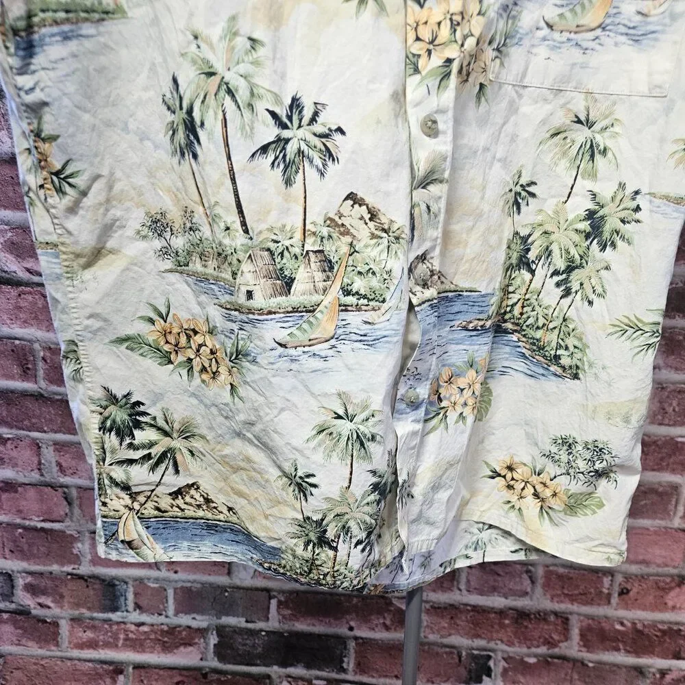 Men's HOLLIS RIVER Hawaiian‎ Shirt Large VINTAGE